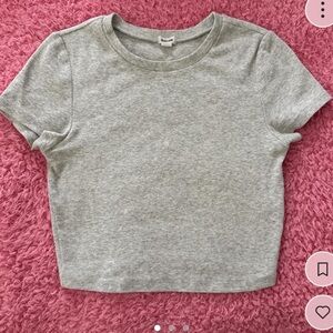 Garage Gray Short Sleeve Crop T-Shirt